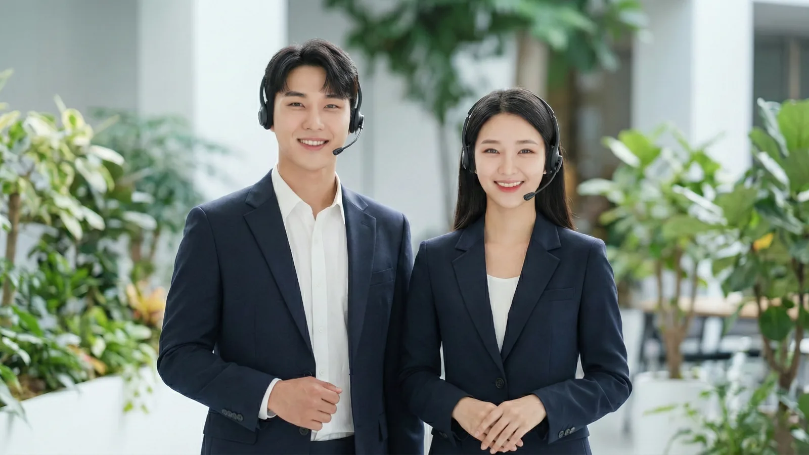 다날 소액결제 현금화 문의를 기다리는 품티켓 상담 담당자 두 명